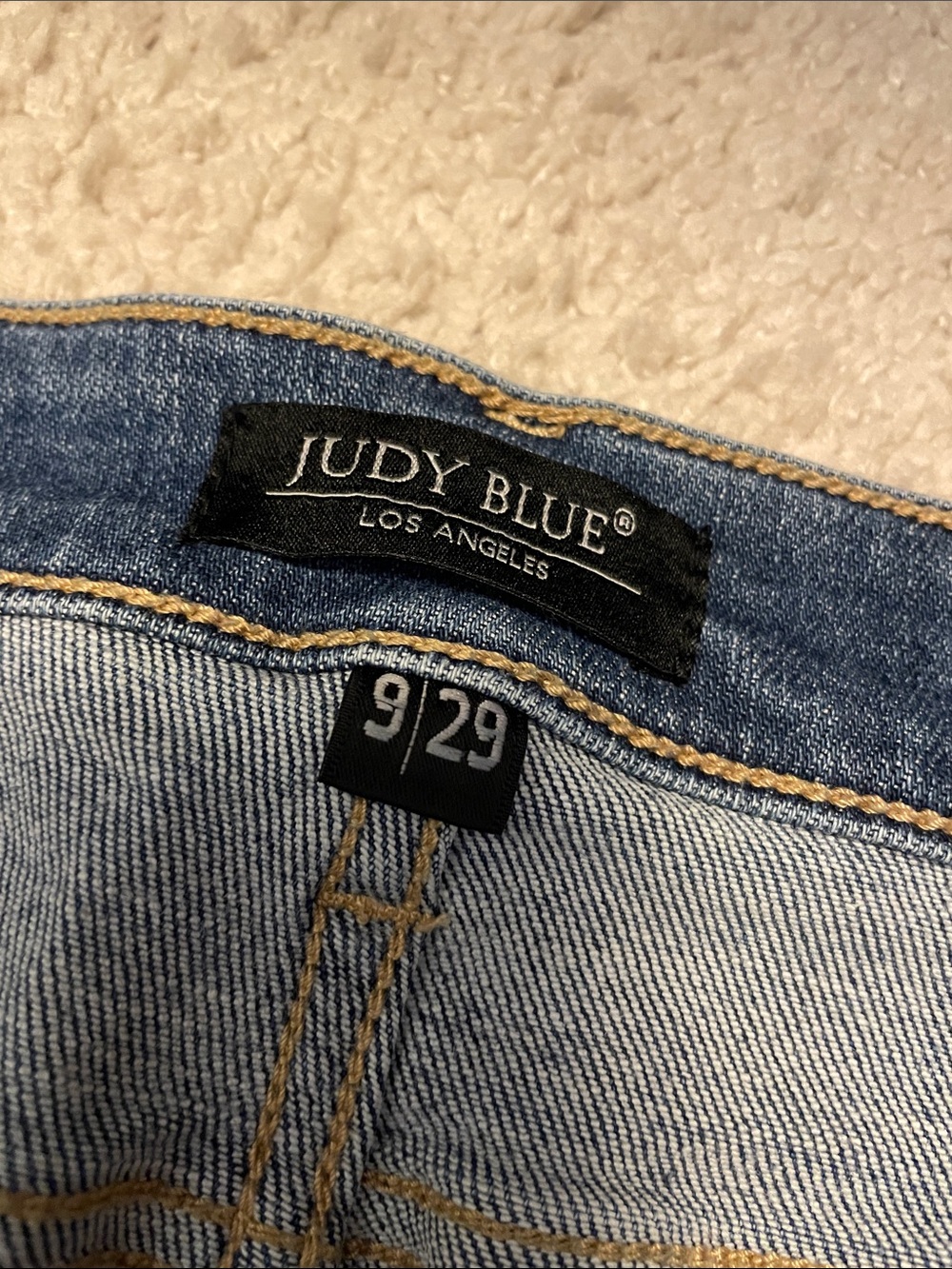 Judy Blue Light Blue Distressed Straight Leg Jeans - Picture 2 of 5